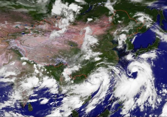 卫星云图 自然灾害 台风 洪水 气象