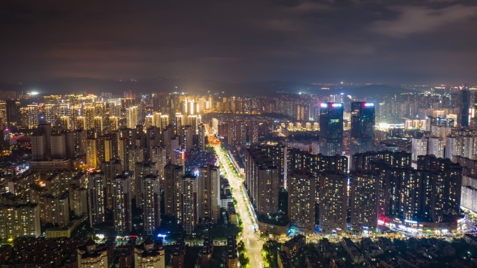 【5K】昆明北市区和谐世纪夜景航拍延时