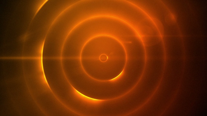 移动的圆圈闪烁橙色的灯动画特效