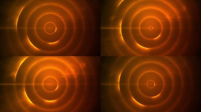 移动的圆圈闪烁橙色的灯动画特效