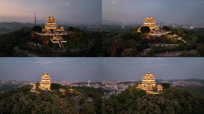 惠州挂榜阁 惠州航拍 山林中阁楼 风景