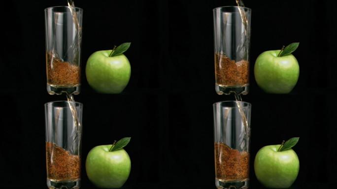 苹果和苹果汁特写饮品果蔬农产品