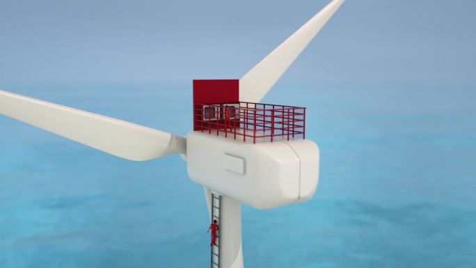 检修安装风力发电机C4D