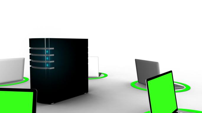 箭头和多部电脑绿屏动画特效