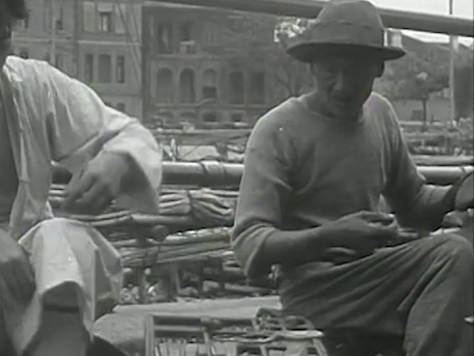 1934年上海黄浦江渔民生活