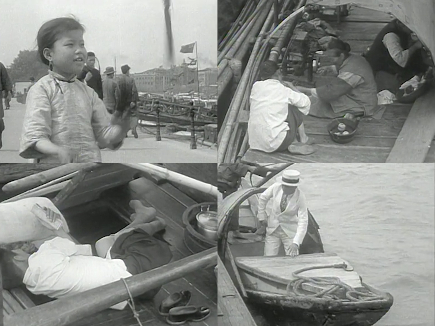 1934年上海黄浦江渔民生活