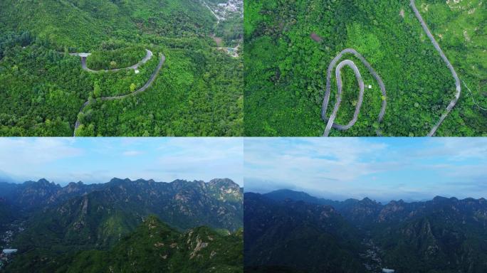 [4K]航拍素材.怀柔范崎路回形盘山道