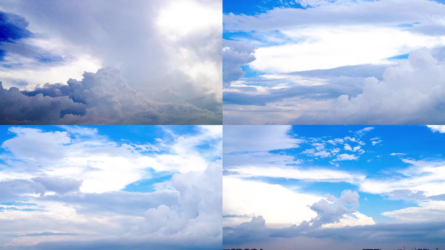 大气变化蓝天白云延时摄影白云翻滚