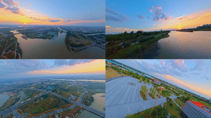 俯看扬州生态科技新城与江都区门户