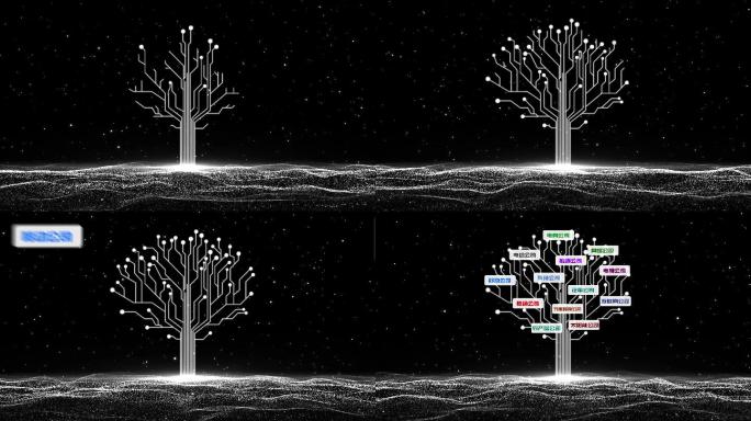 4K银色企业科技树生长开场视频AE模板