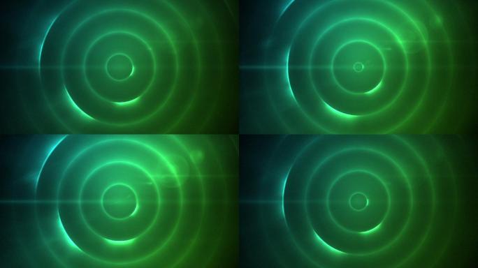 移动的圆圈闪烁蓝色和绿色的灯动画特效