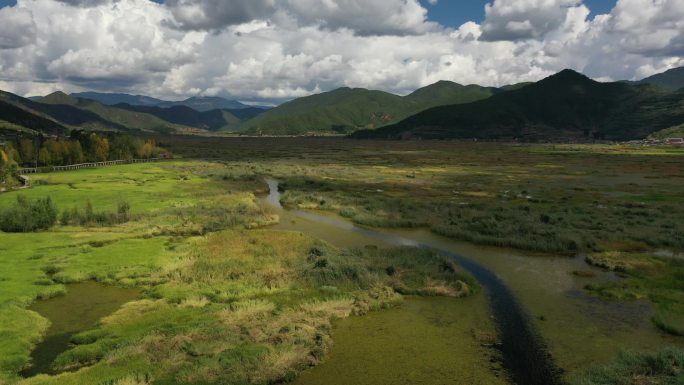 原创 四川凉山州泸沽湖草海自然风光航拍