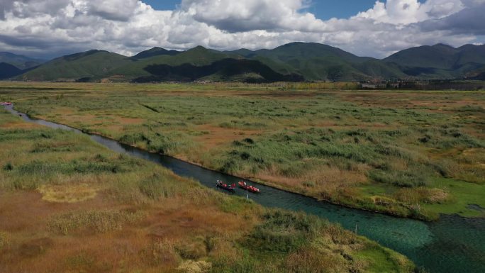 原创 四川凉山州泸沽湖草海自然风光航拍