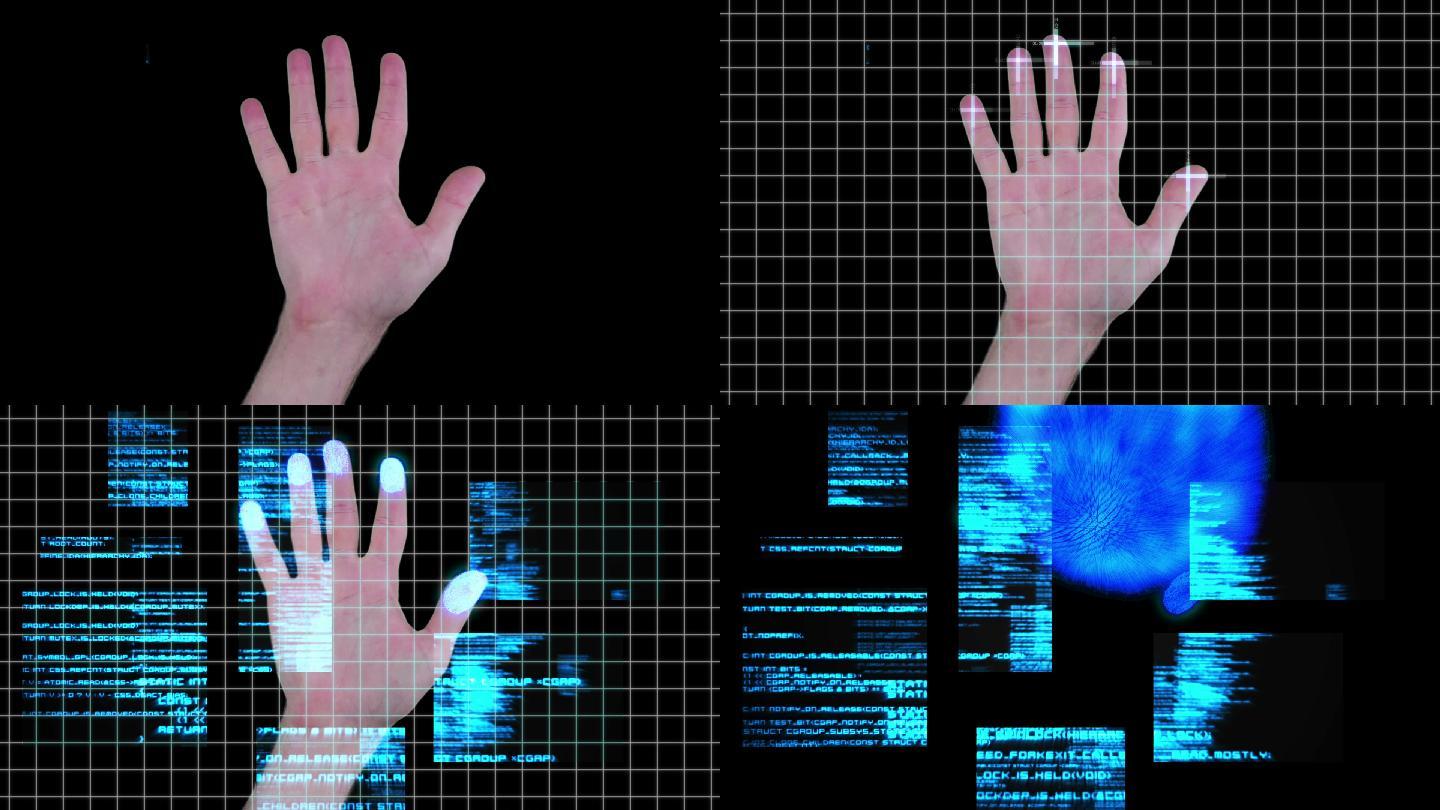 未来动画扫描技术在识别手特效