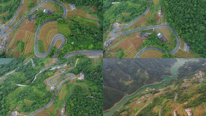 原创 湖北宜昌长阳县乡村梯田盘山公路风光