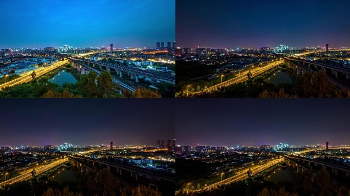 佛山三龙湾南海三山新城城市天际线夜景延时