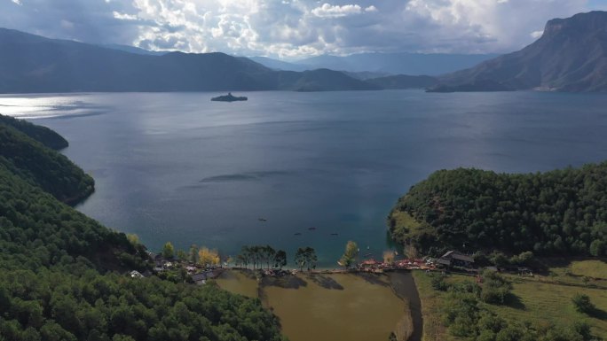 原创 四川凉山州泸沽湖自然风光航拍