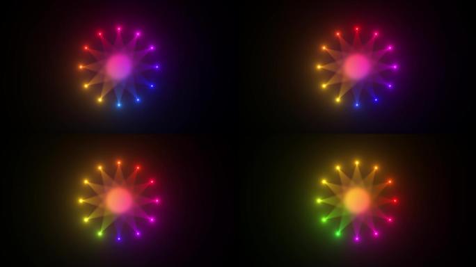 4K圆圈变色射灯顺序打开快速变色光效细