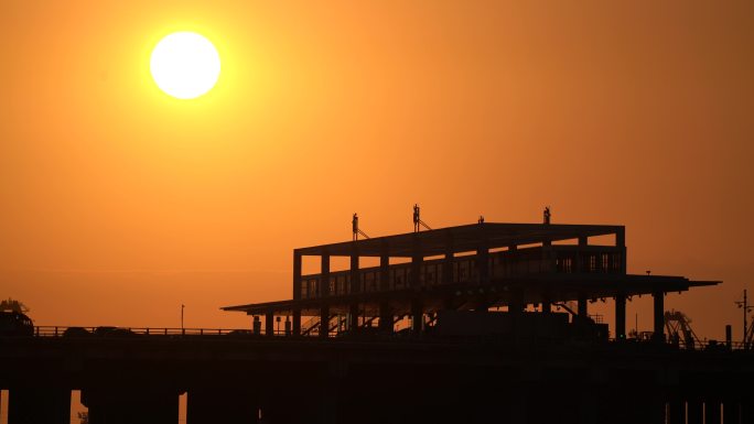 4K夕阳落日高速之上