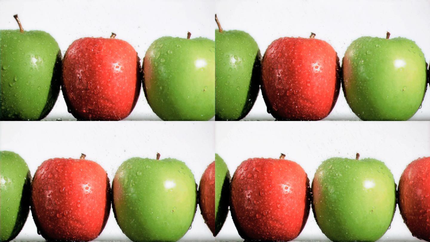 红苹果和绿苹果特写