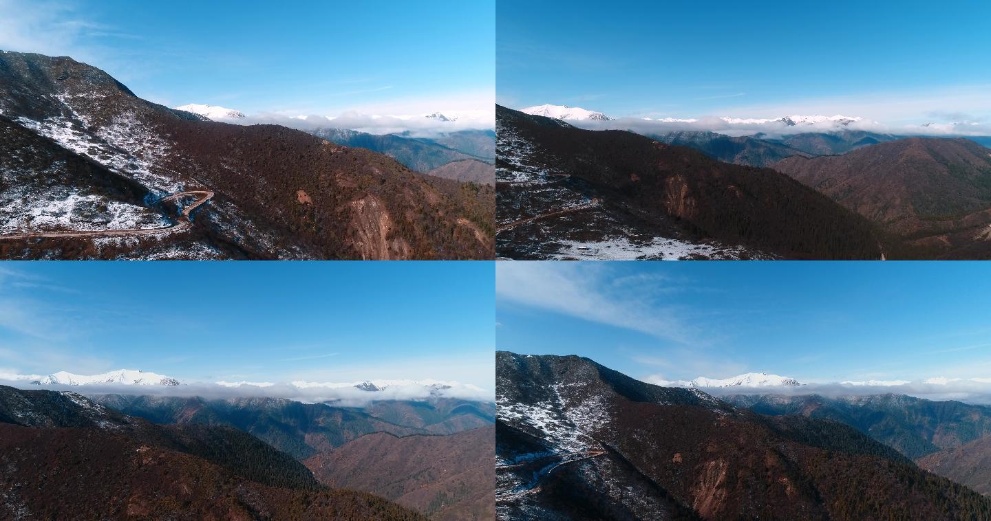 大自然雪山航拍