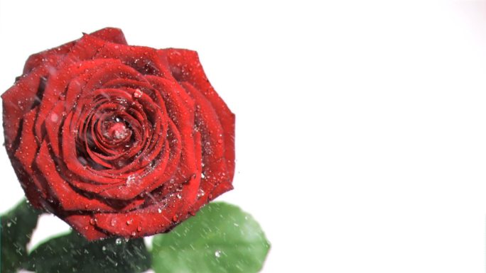 红色玫瑰花特写玫瑰花新鲜水果水淋湿水珠水