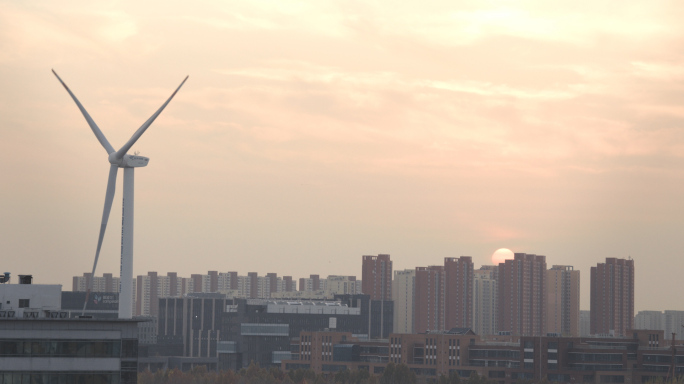 城市傍晚空镜头