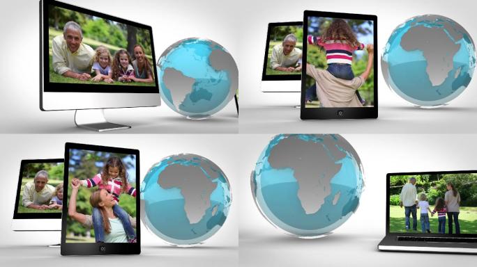 家庭们在公园里玩耍动画特效