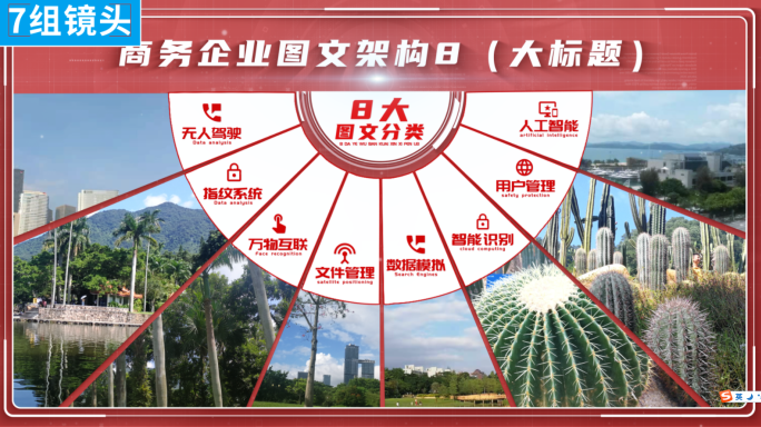 【7组】红色商务企业结构信息分类ae模板