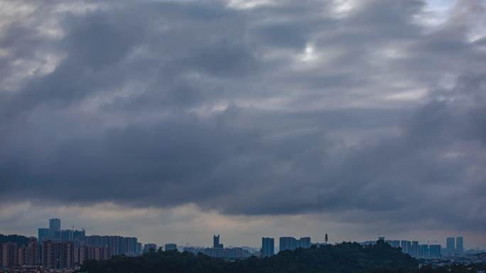 延时摄影台风天气 乌云压城 暴雨倾注