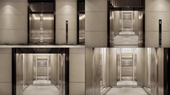 房地产现代轻奢电梯间三维动画视频素材