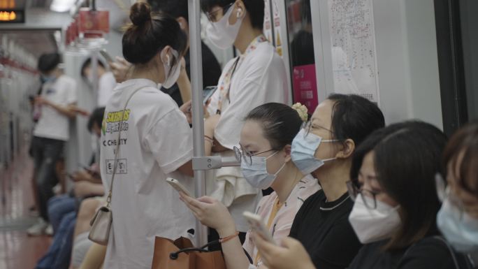 上海地铁上班人群人流快节奏城市生活