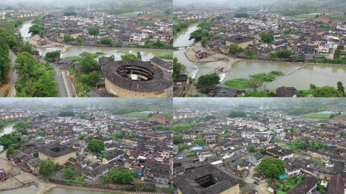 福建土楼云水谣怀远楼航拍漳州南靖古镇房屋