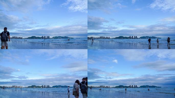 三亚海滩凤凰岛椰梦长廊海滩移动的乌云