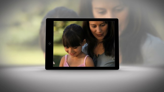 视频如果平板电脑显示家庭在不同的位置