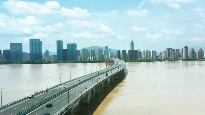 温州瓯越大桥航拍、延时