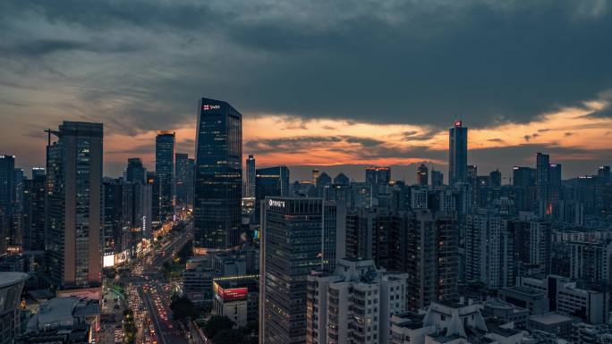 【4k】广州市中心繁华车流夜景延时素材