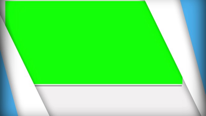 绿色屏幕在蓝色背景中对角线弹出和消失