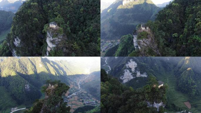 光影 山顶  航拍  风景   高山