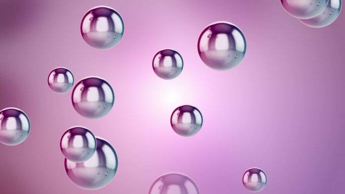 紫色泡泡漂浮在半空中动画特效