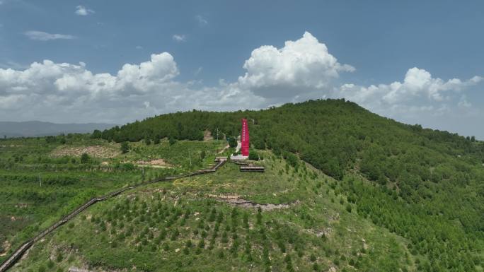 壶梯山战役遗址航拍壶梯山战役纪念碑纪念馆