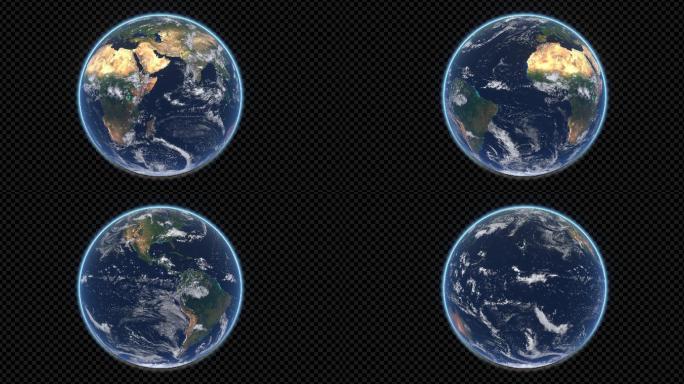 【4K】地球自转 透明循环