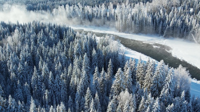 4K新疆喀纳斯禾木雪景合集