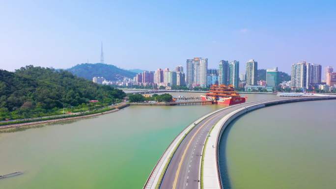 珠海市情侣路野狸岛的海滨风光