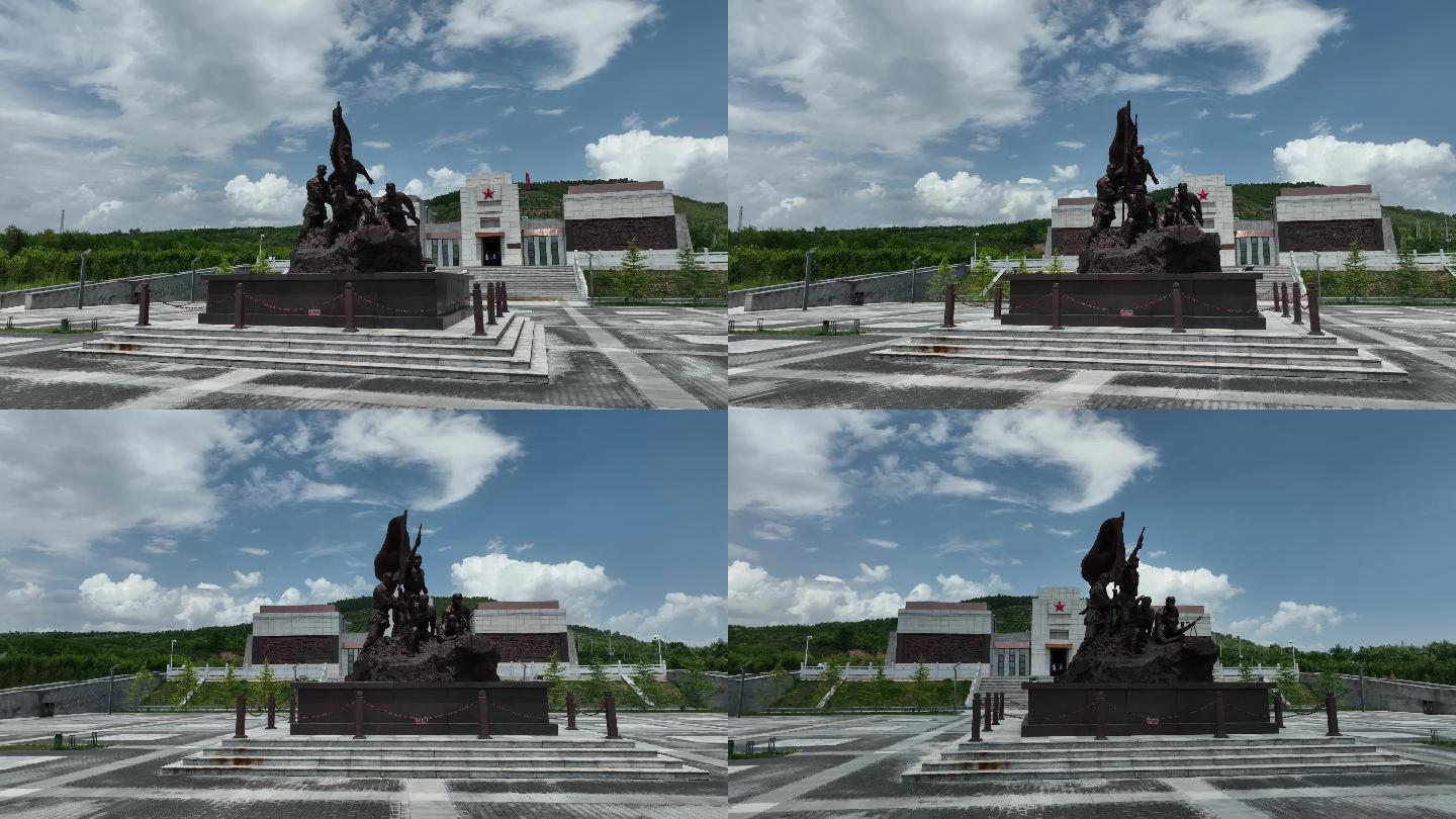壶梯山战役遗址航拍壶梯山战役纪念碑纪念馆