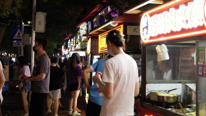 咸阳 北平街 美食夜市 夜市小摊咸阳老街