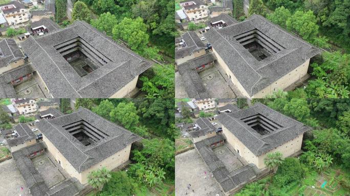 福建土楼云水谣和贵楼航拍漳州南靖古镇房屋