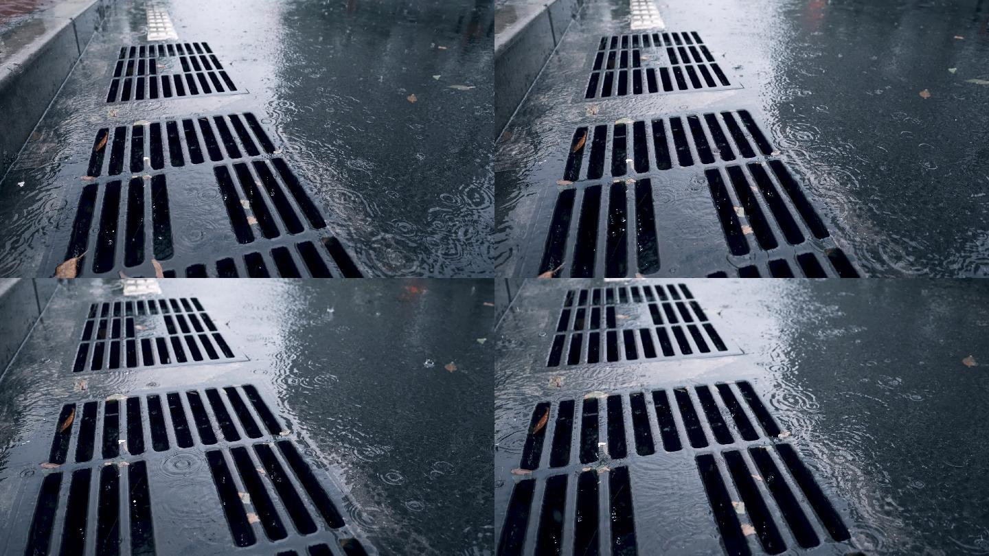 下雨天排水口-高速摄影