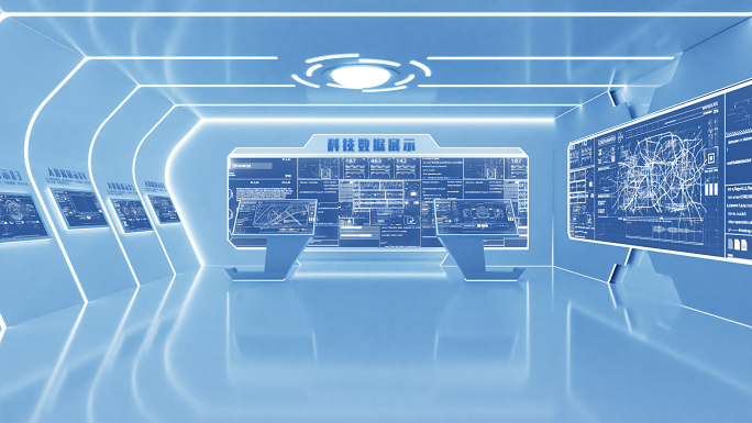 室内展厅科技大屏数据展示AE+C4D工程