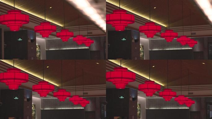 4K正版-中式餐厅红色灯笼灯具 02